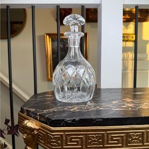 Vintage Ship's Decanter Cut Lead Crystal Diamond Pattern